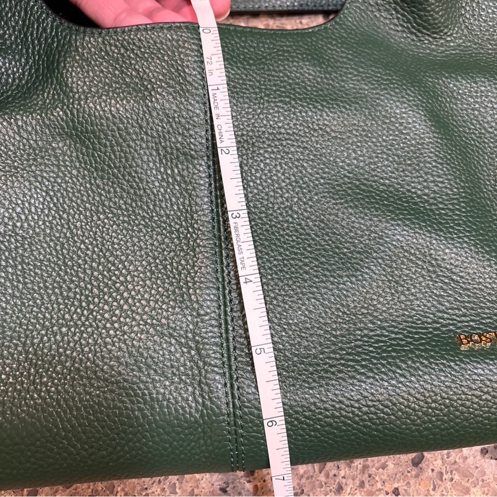 💚Bostonian Forest Green Leather Shoulder Bag - Picture 15 of 15